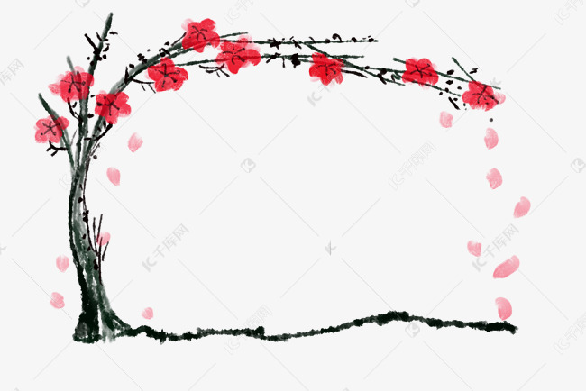 红色梅花边框