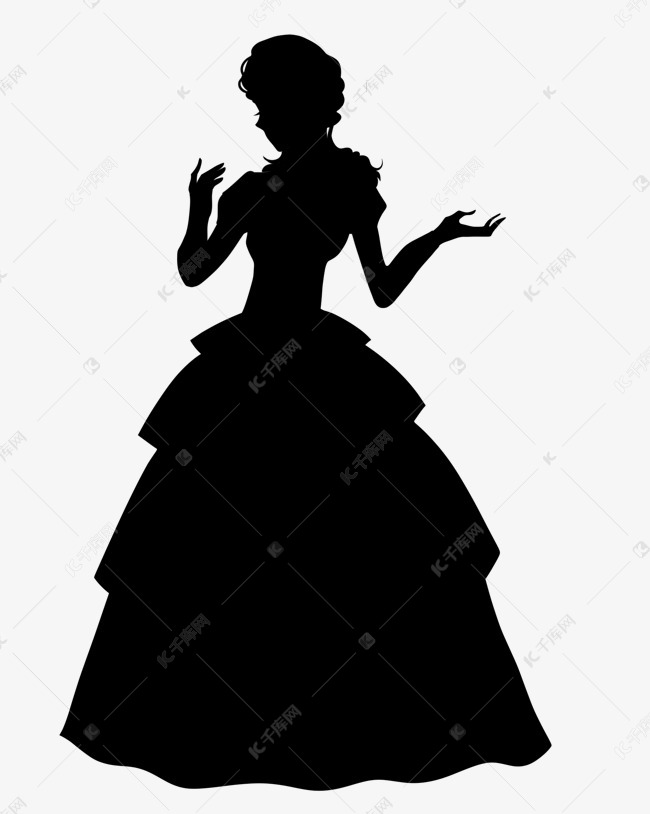 穿礼服女孩剪影