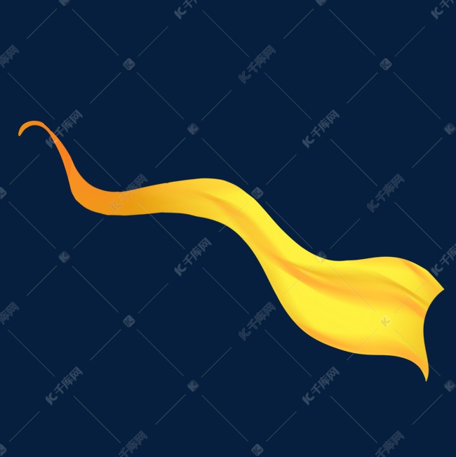 黄色手绘飘带海报