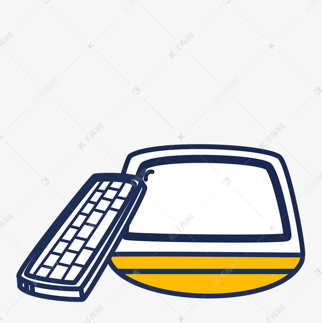 蓝色的电脑免抠图