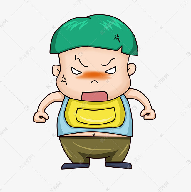 生气表情男孩