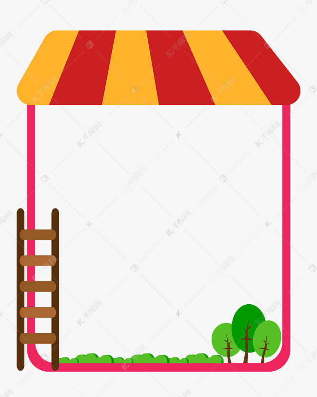 红色房子边框素材图片免费下载-千库网