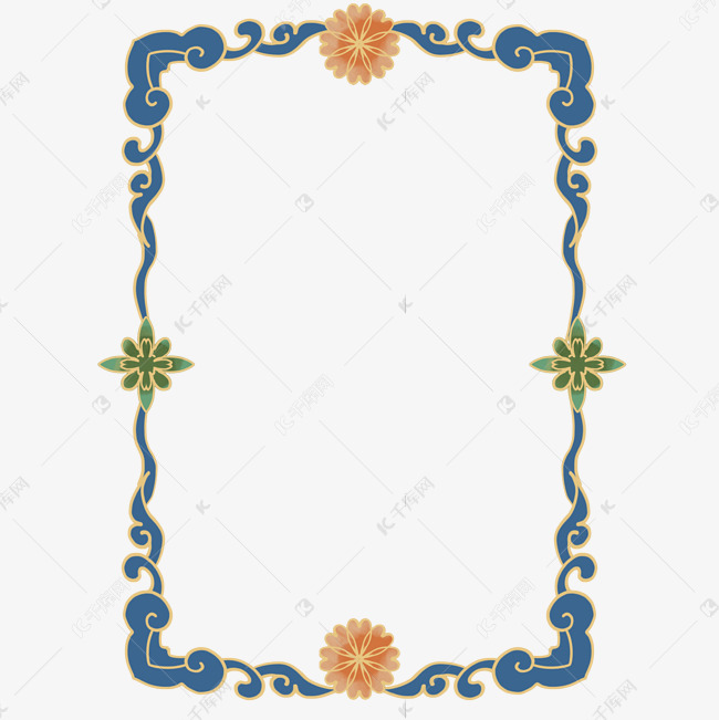 祥云花纹边框素材图片免费下载-千库网