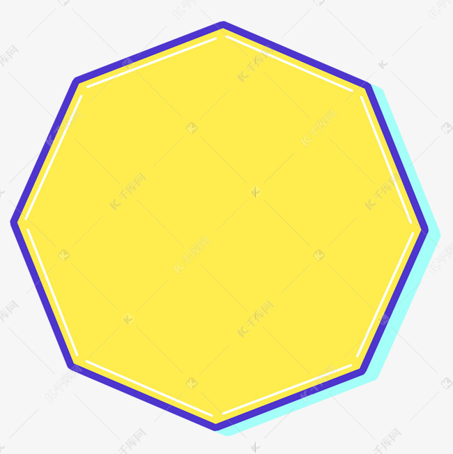 黄色简约多边形几何边框素材图片免费下载-千库网