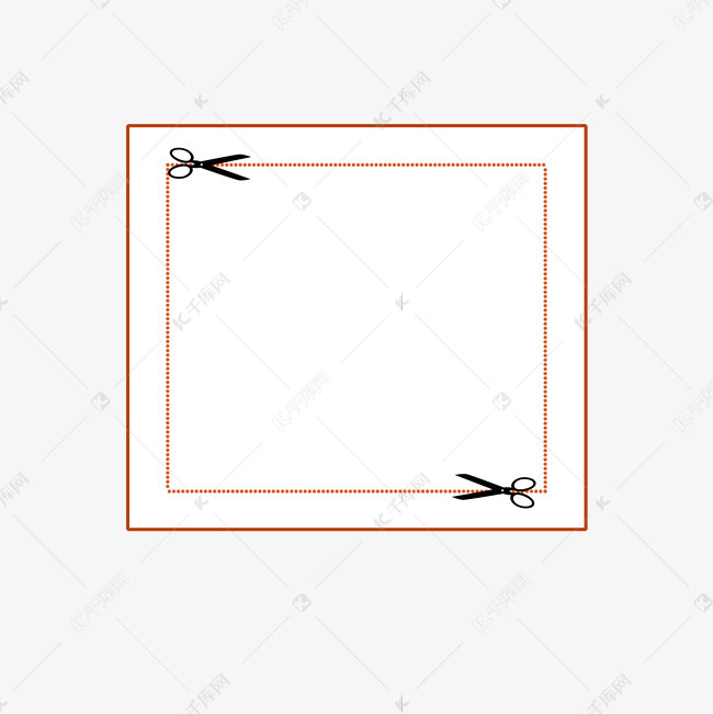 边框纹理棕色剪刀边框