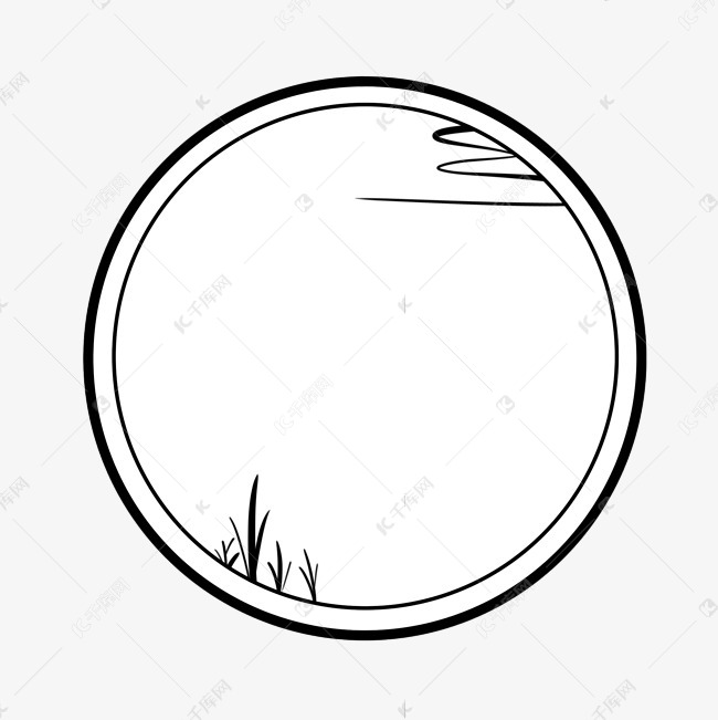 黑白色系简约圆形边框