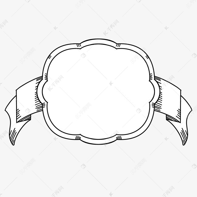 简约风黑白素描风标签边框