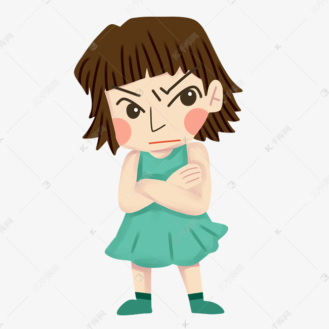 小女孩生气