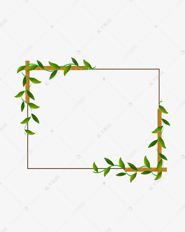 绿色树叶边框素材图片免费下载-千库网