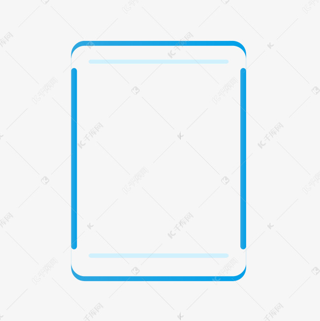 免摳元素 圓角矩形 藍色商務風簡約線條邊框