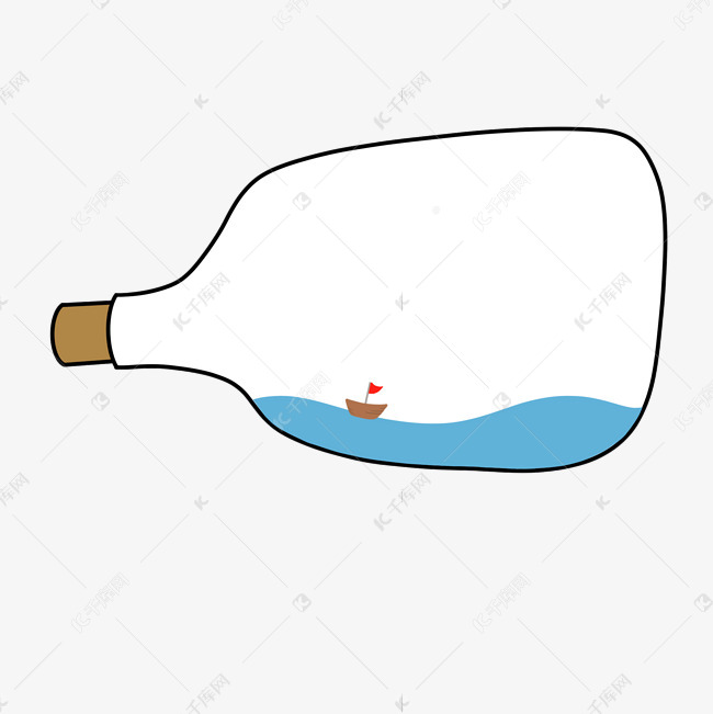 卡通漂流瓶免扣边框