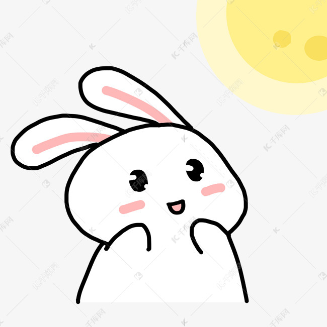 赏月中秋表情包月下祈福的卡通兔子素材图片免费下载-千库网