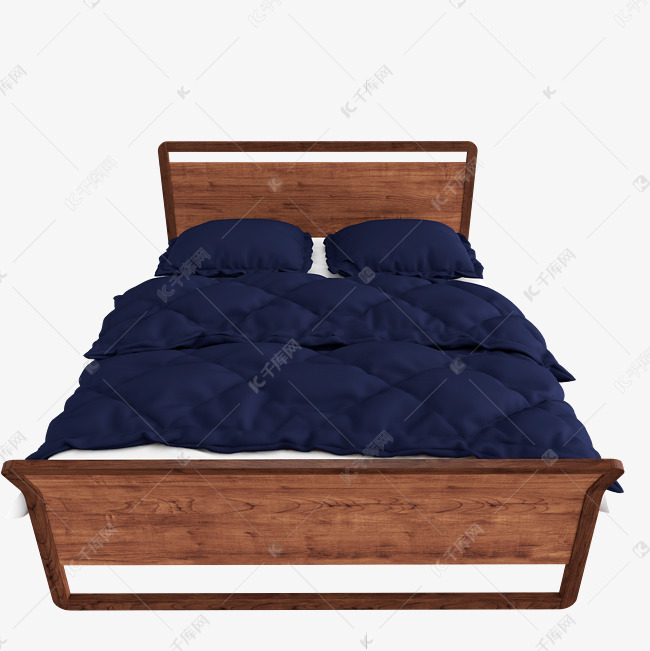 木质欧式简约立体床素材图片免费下载-千库网