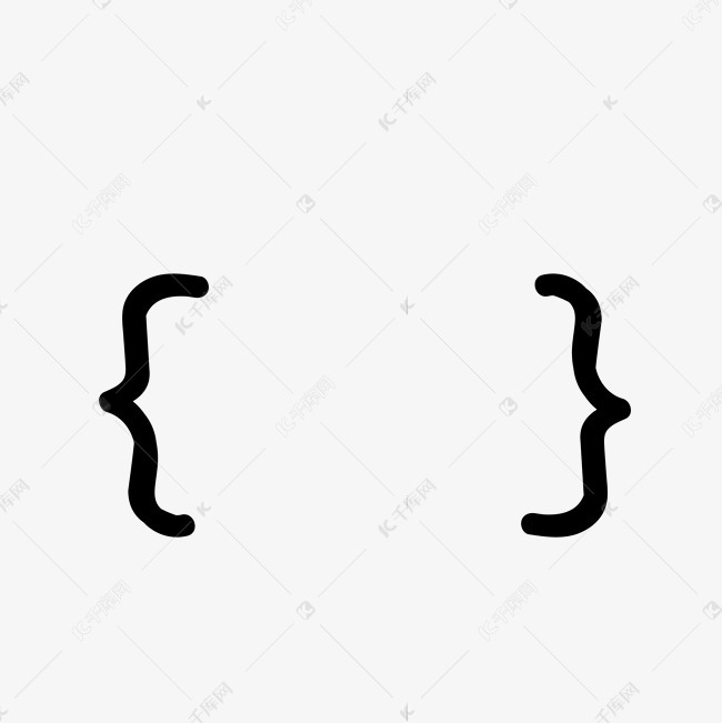 手绘卡通中括号