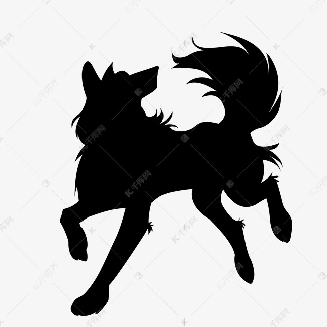 黑色狼剪影