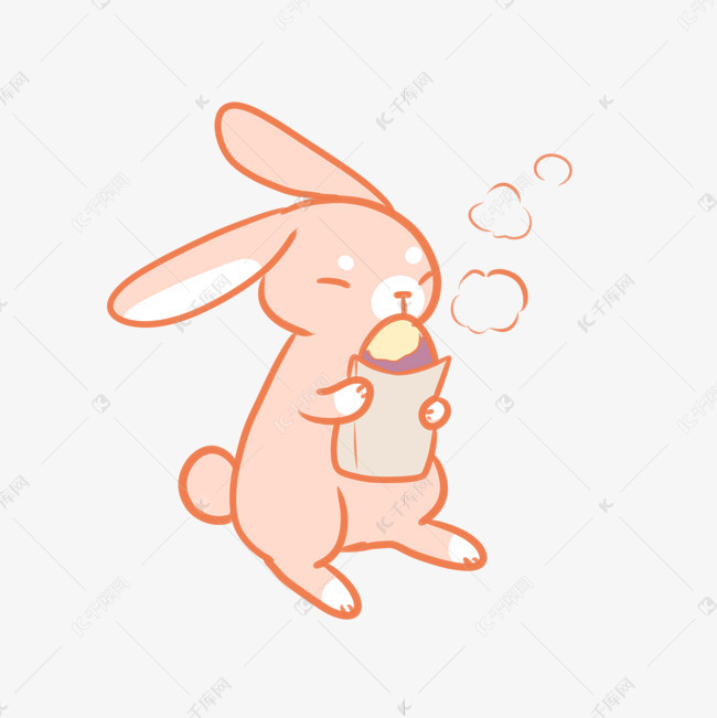 吃烤红薯的兔子