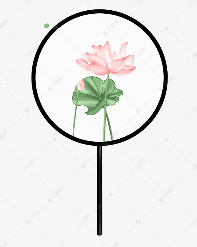 中国风圆形扇子