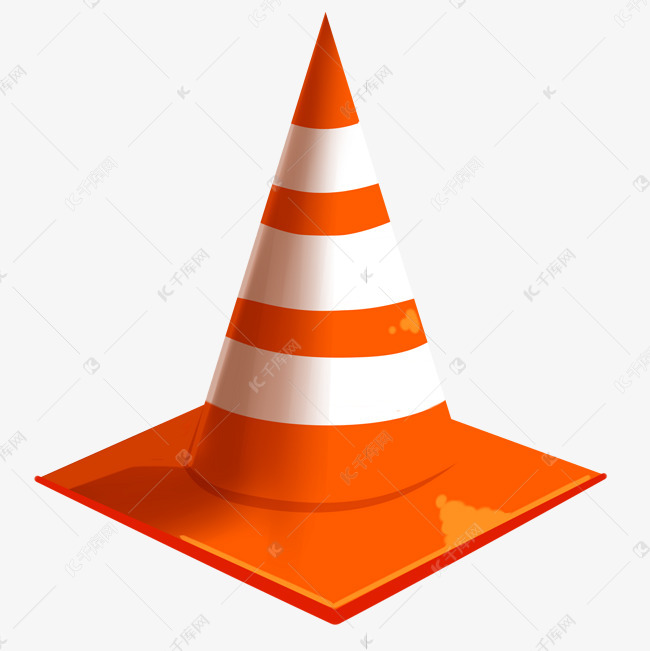 橘色反光锥形柱