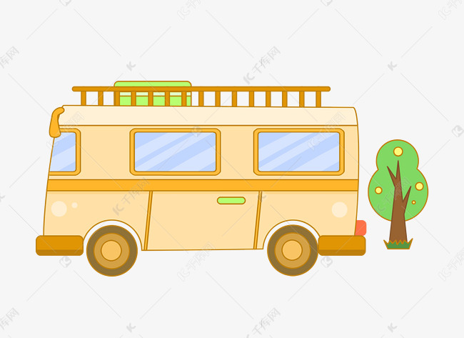 一辆旅行大巴车素材图片免费下载-千库网
