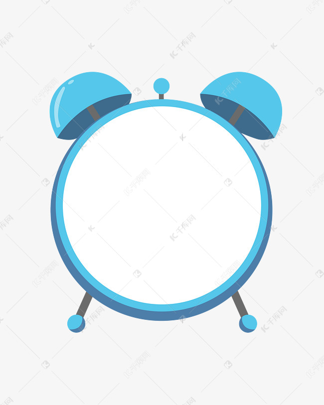 蓝色闹钟边框