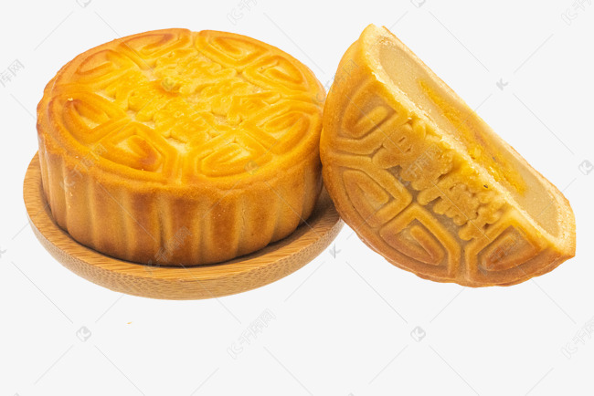 切开蛋黄莲蓉月饼