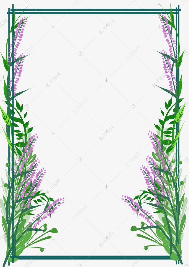 紫色花藤边框