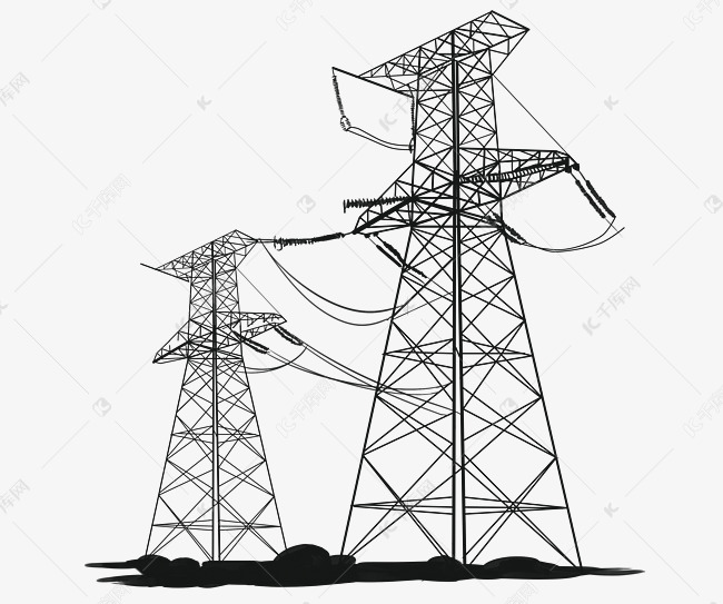 黑色铁塔高压电