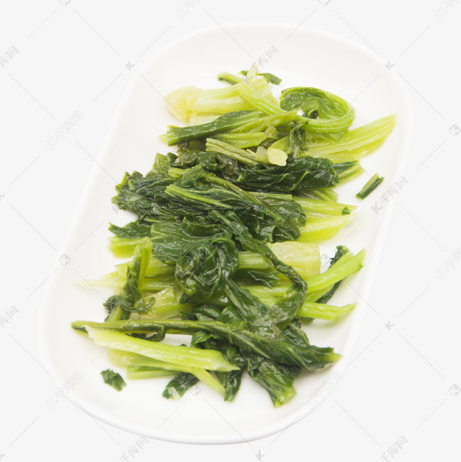 白色盘子煮青菜
