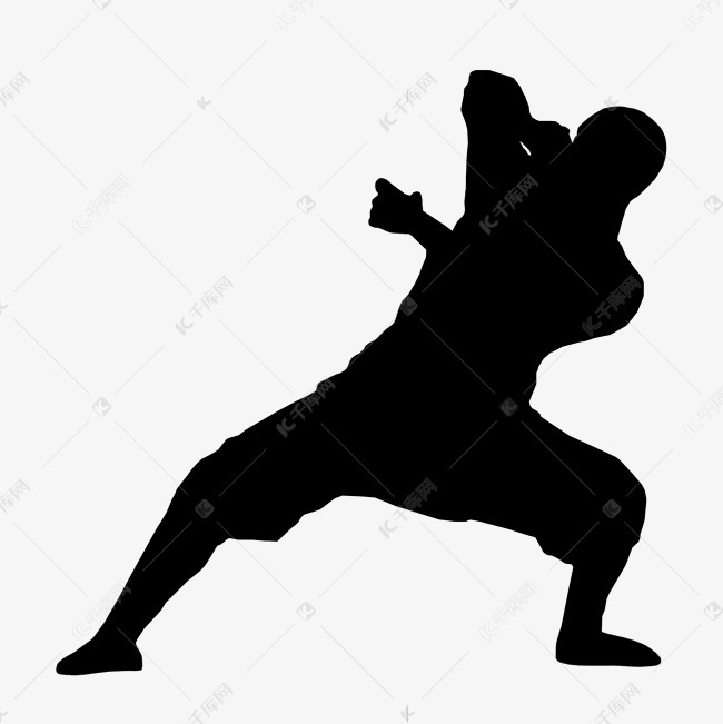 武术醉拳人物剪影