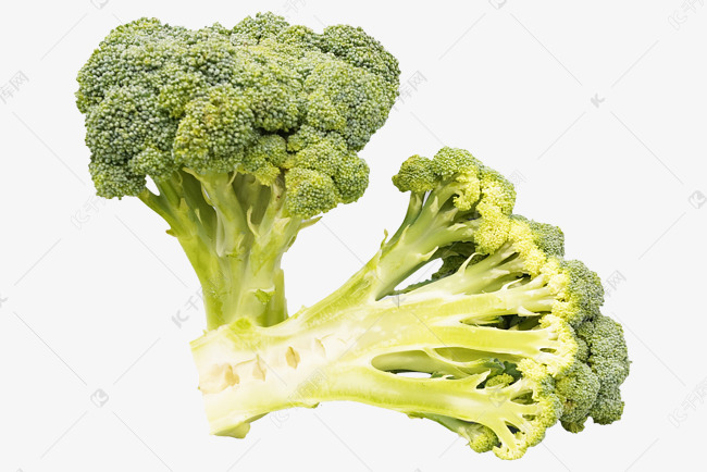 切开绿色西兰花