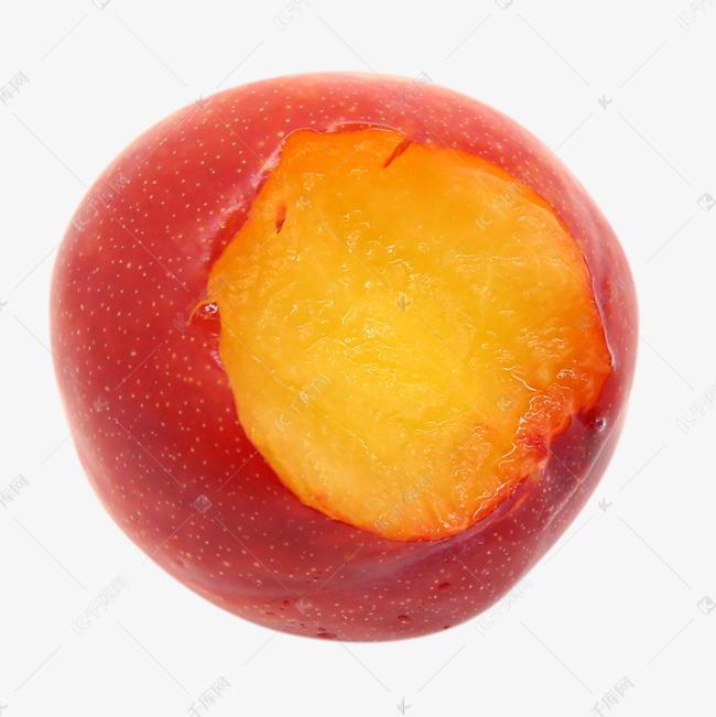 咬一口红色李子