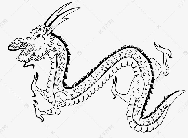 白色精美龙纹
