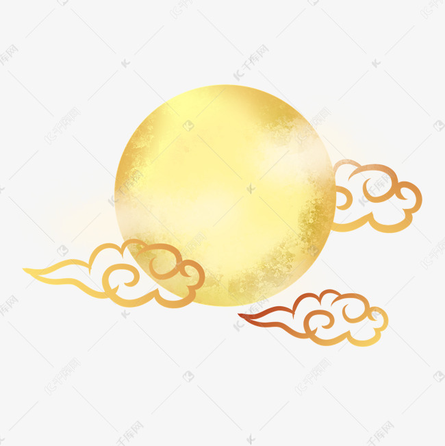 中秋节月亮祥云装饰图案