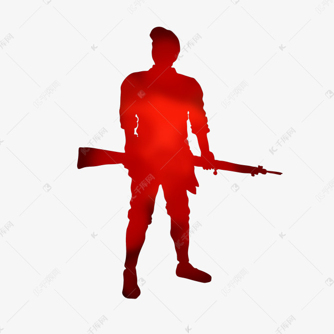 拿枪军人剪影