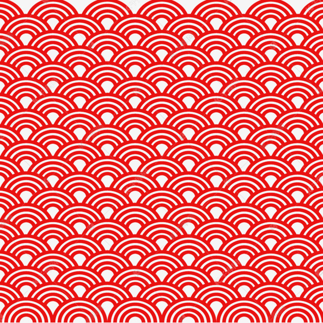 中秋海浪纹红色