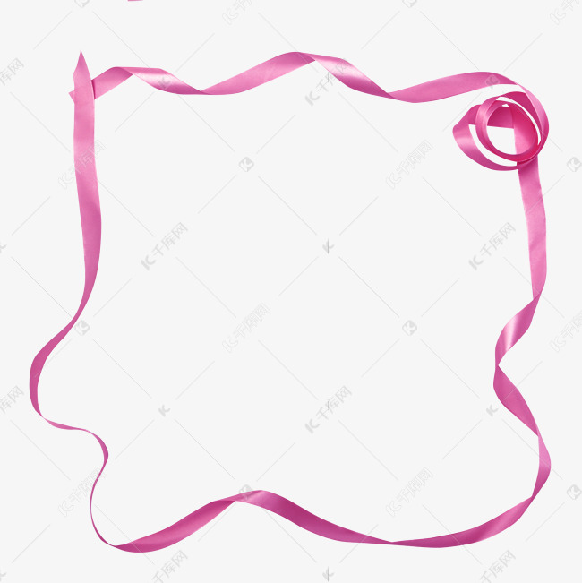 粉紫色丝带装饰边框