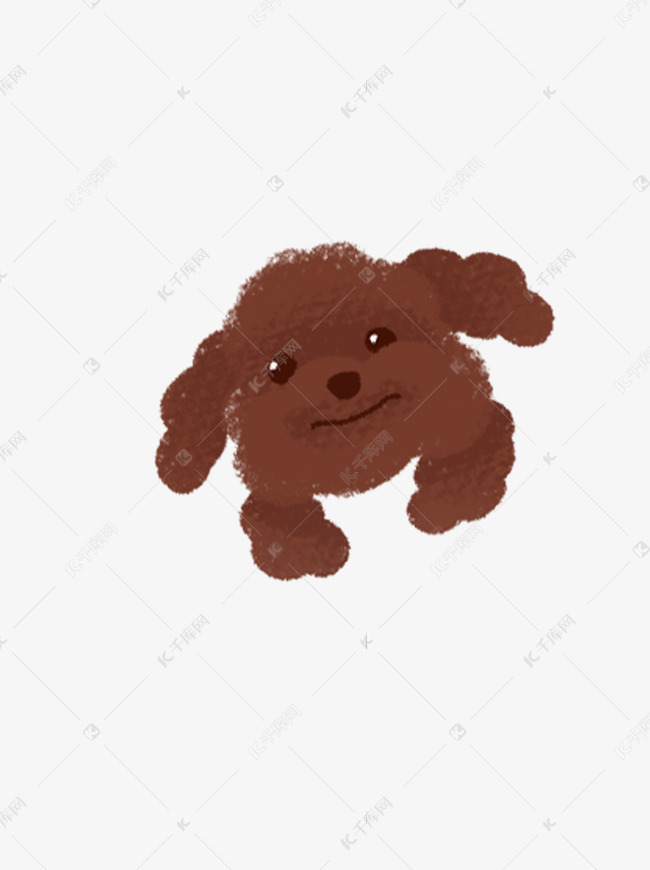 一只棕色的哈巴狗卡通元素素材图片免费下载 高清装饰图案psd 千库网 图片编号