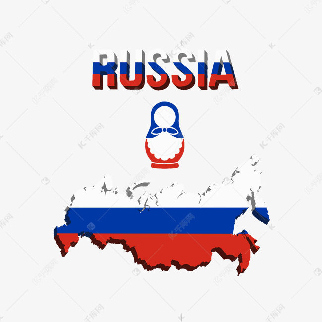 简约欧美地图俄罗斯地图矢量图