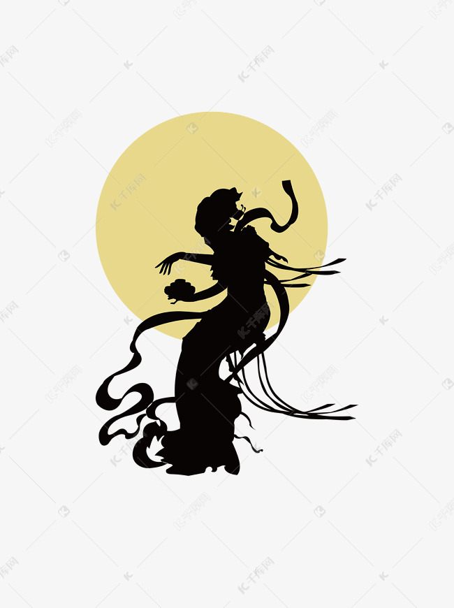中秋节嫦娥奔月简约古风剪影