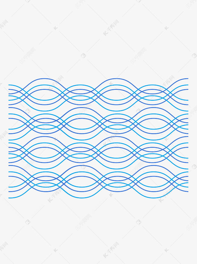 蓝色波纹波浪底纹背景装饰元素