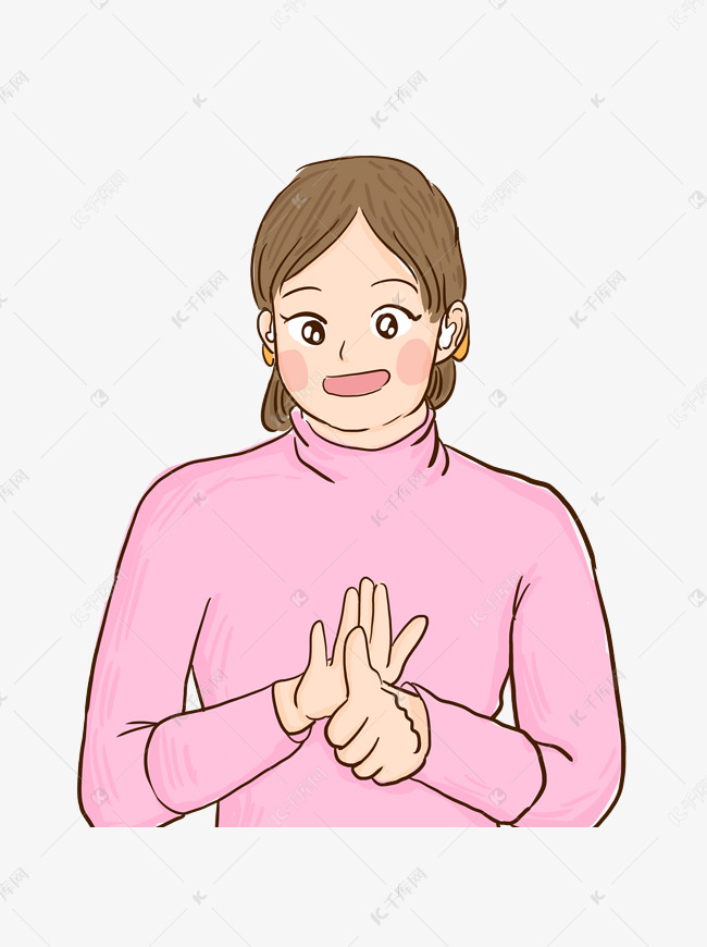 漫画风比手语的聋哑人可商用元素