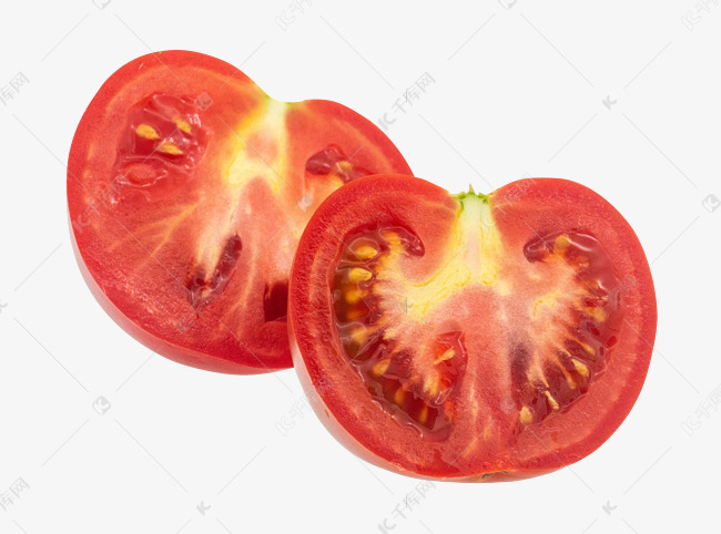 红色切开西红柿