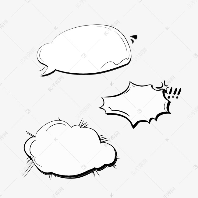 漫画风黑白对话框