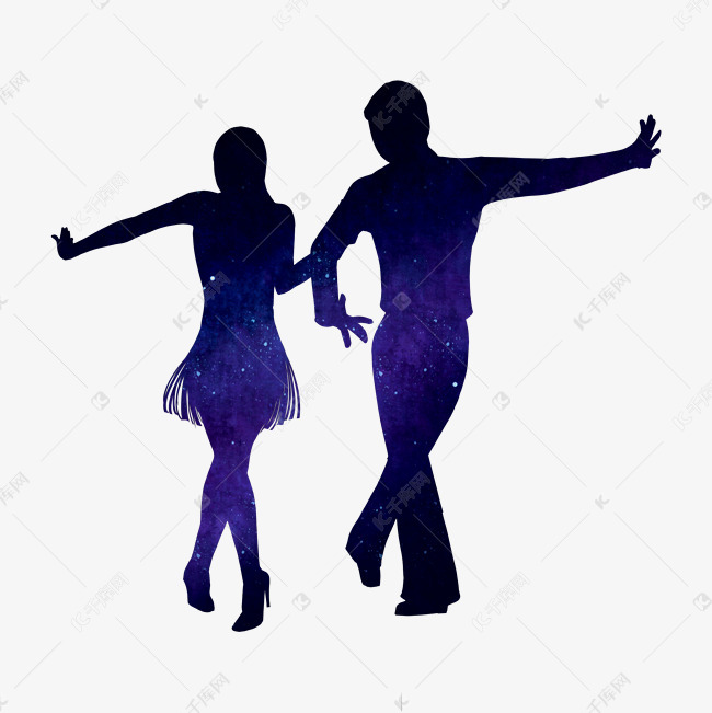 舞蹈剪影情侣热舞素材图片免费下载-千库网