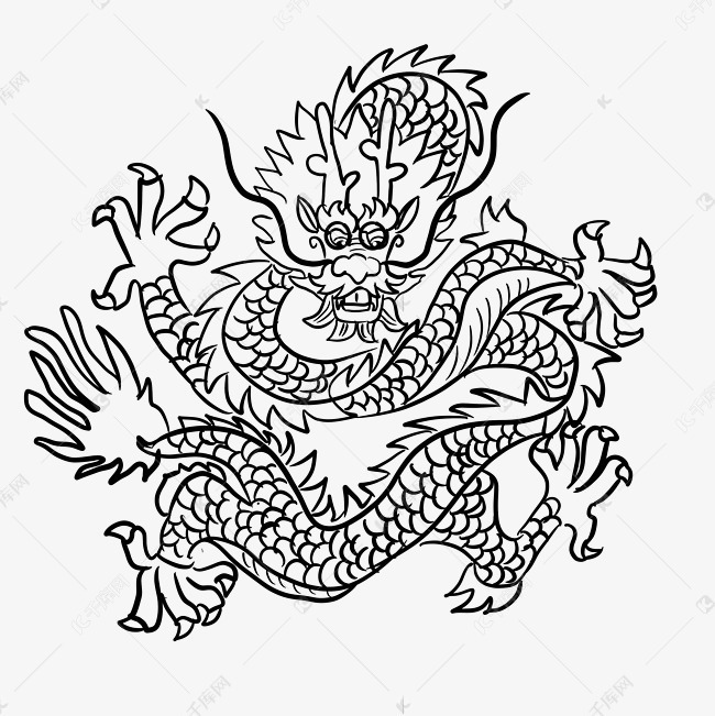 黑色盘龙纹身