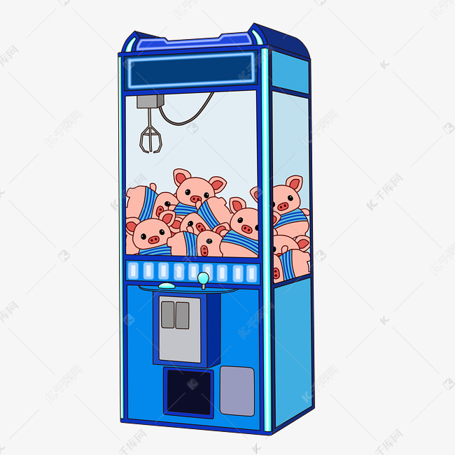 蓝色娃娃机游戏机素材图片免费下载-千库网