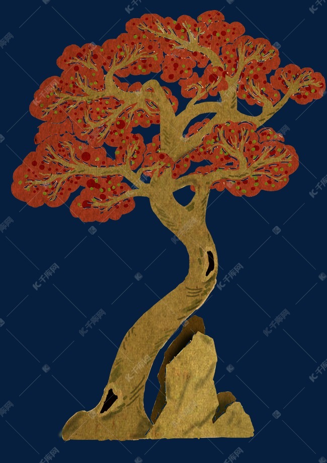 国风皮影戏大树