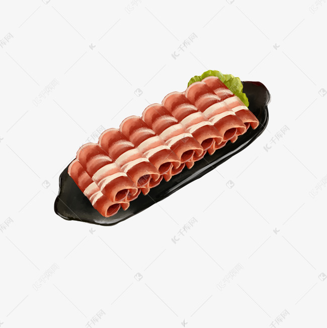 手绘风火锅配菜羊肉卷