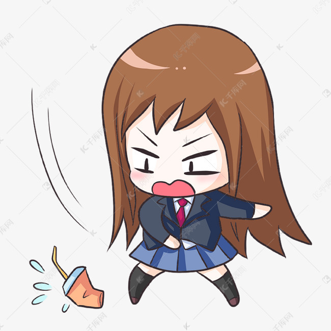 摔东西的小女生