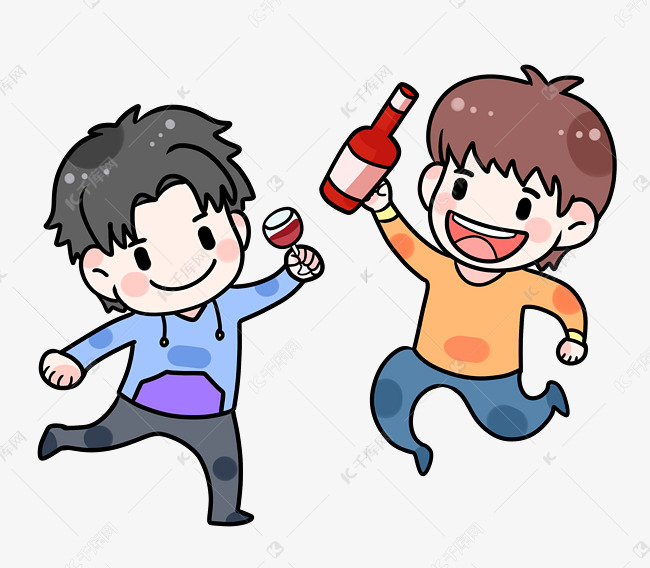 男孩喝啤酒贴纸